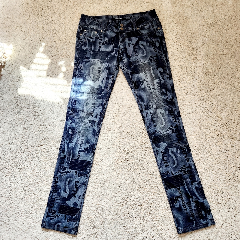 Navy Blue Ultra Unique printed Jeans